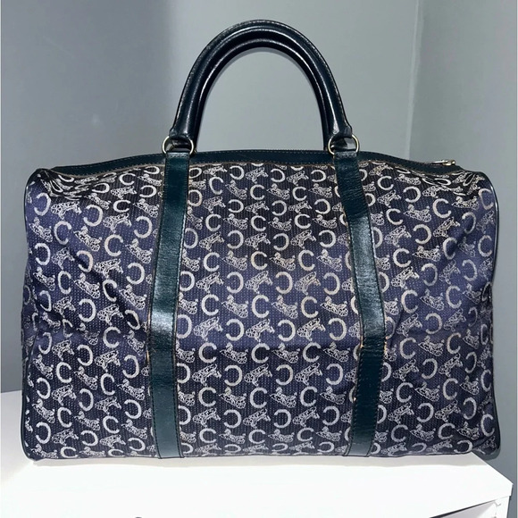 Celine CMacadam Canvas Blue Boston Bag - Picture 7 of 14